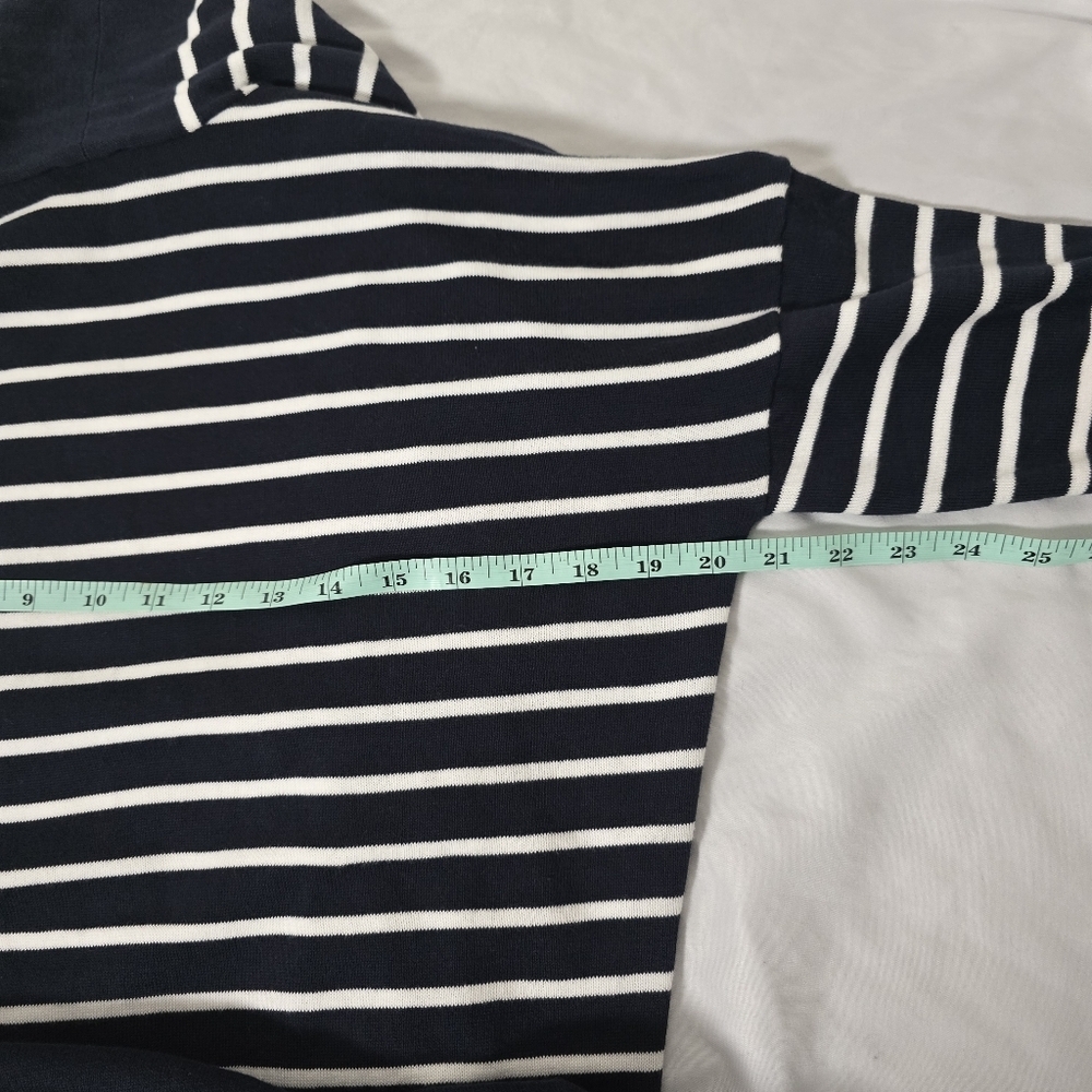 CAbi Boathouse Fuster Cardigan Sweater Navy White Open Front 6243 - Picture 4 of 12